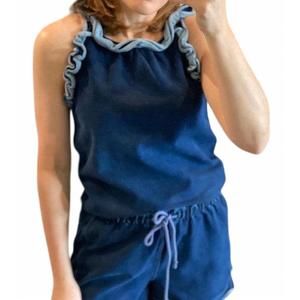 NEW SUNDAYS ruffle top in denim